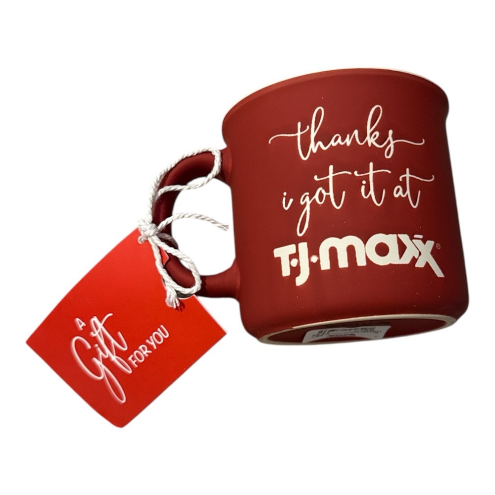 NEW Thanks I Got It at TJ Maxx Large Red Double Sided Ceramic Mug Gift Birthday